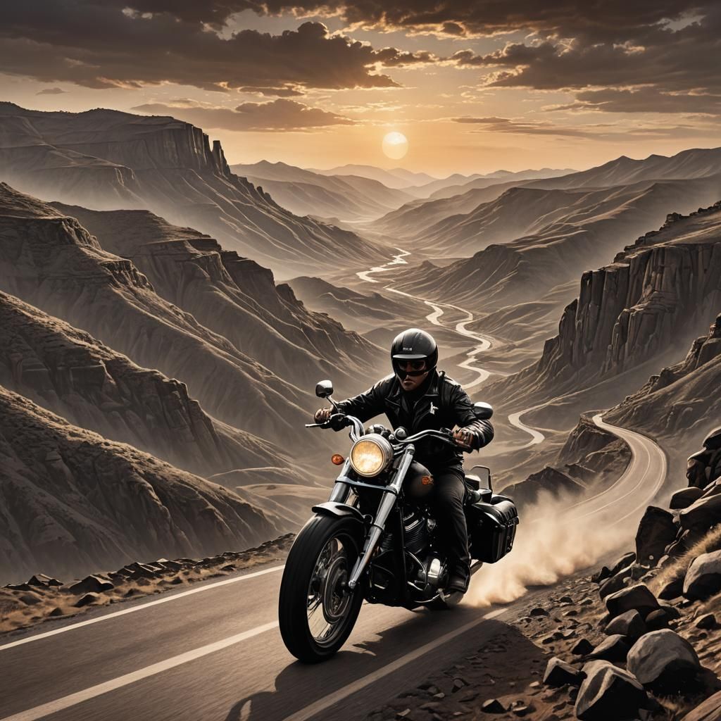 Lone Biker's Journey: A Book Cover Design