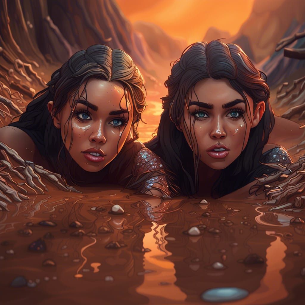 Celebrities Sinking in Quicksand: Fantasy Concept Art