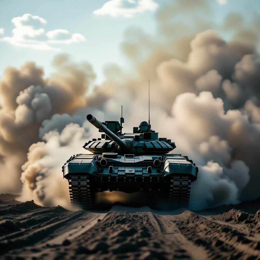 T-90 Tank Emerges in Cinematic Scene
