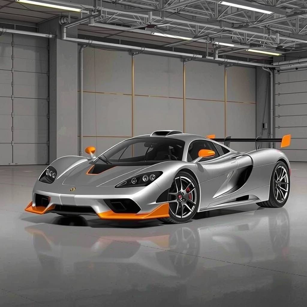 Futuristic Supercar Speeds Through Rolling Hills at Golden H...