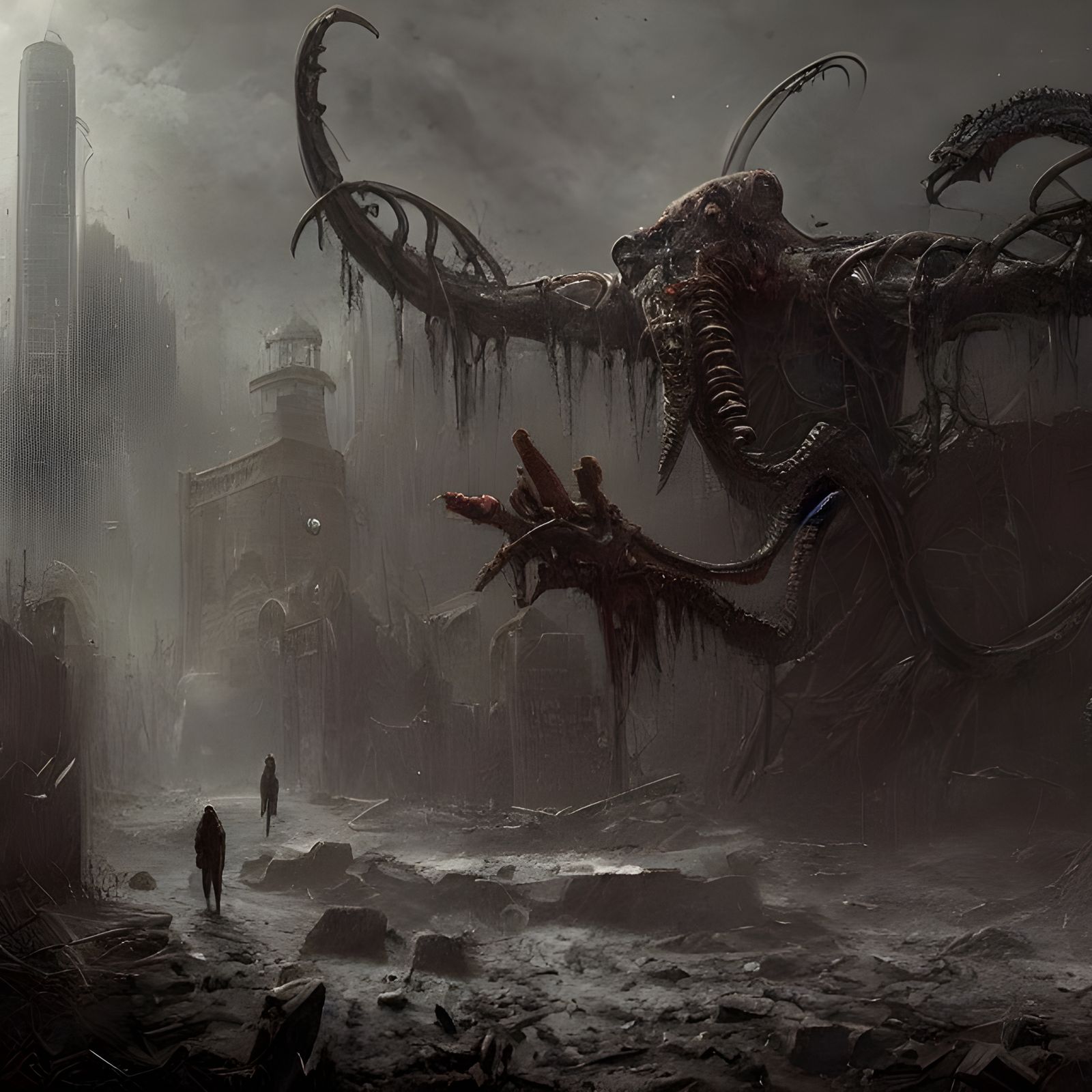 Dark Post-Apocalyptic World Dominated by Elder God