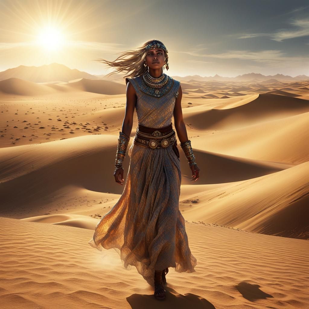 Desert Survivor Under Divine Sunlight