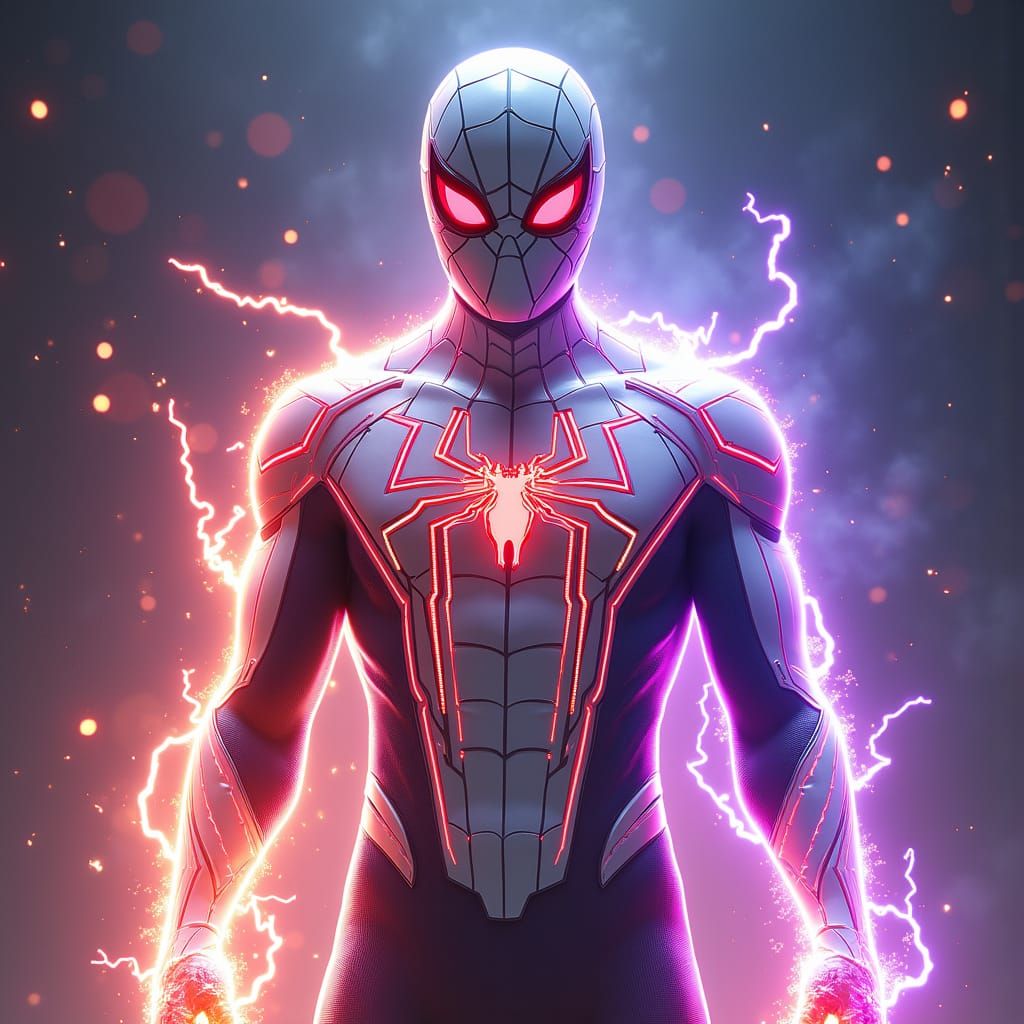 Spider-Man 2099 White Suit: Electric Fire Concept Art
