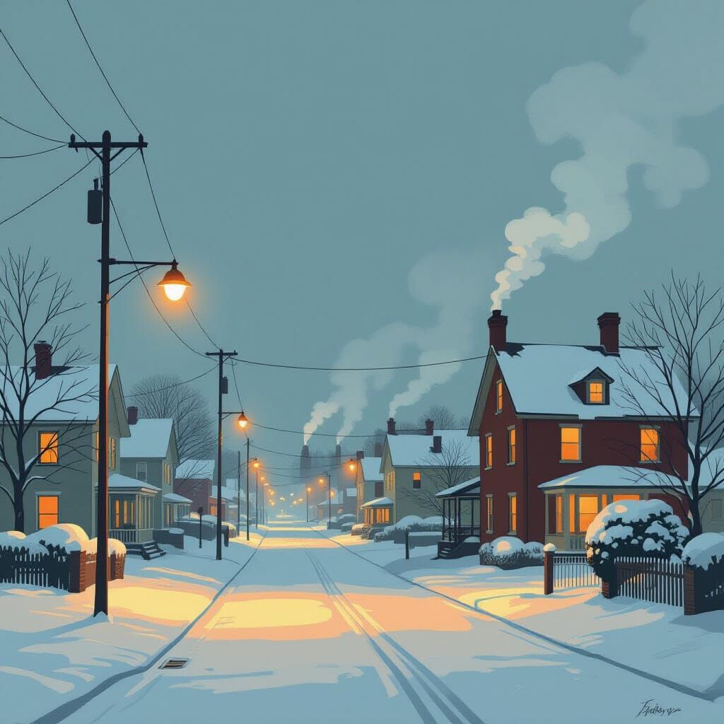 Frosty Morning in a Modernist Town