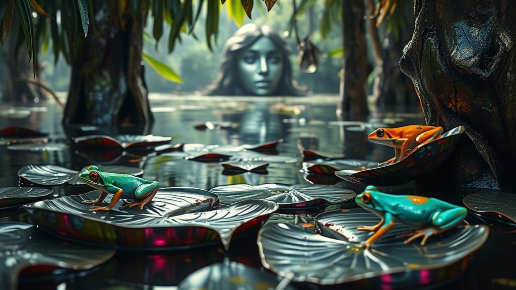 Lady of the Swamp in Vibrant Photorealistic Style