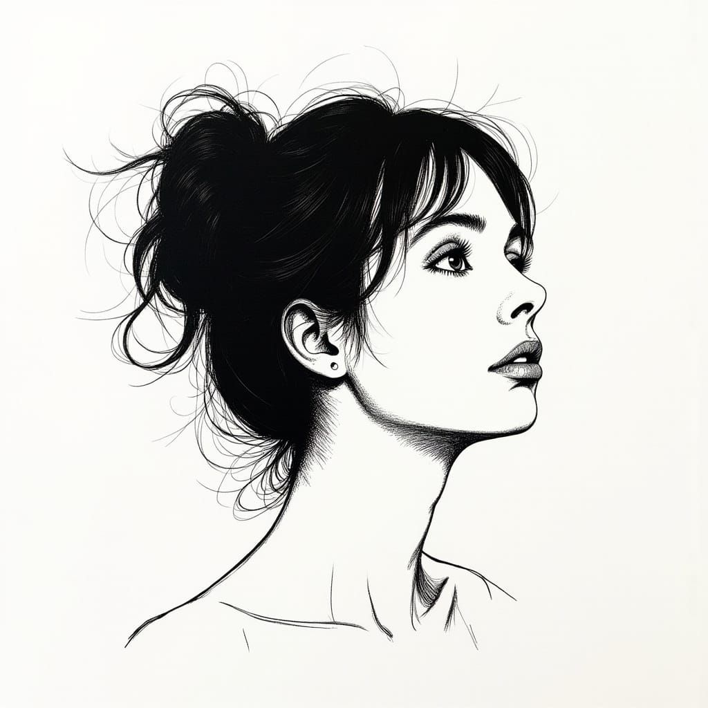 Minimalist Portrait of a Voluptuous Goddess