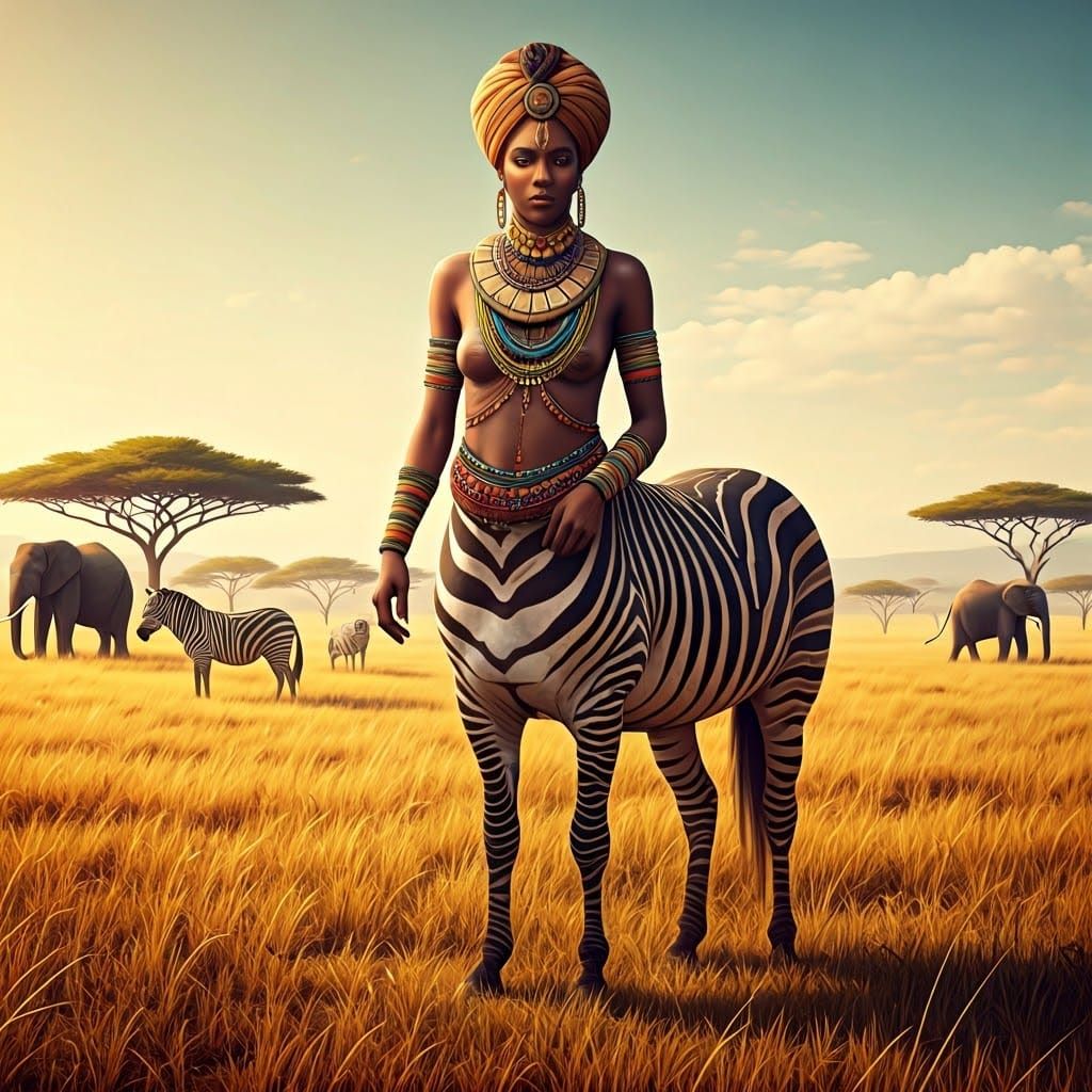 Zebra Centaur in African Savannah Film Still
