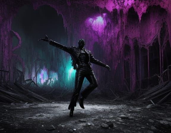 Awkward Dancer in Surreal, Unsettling Landscape