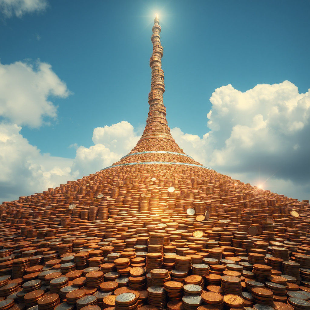 Majestic Coin Tower Inspired by Escher