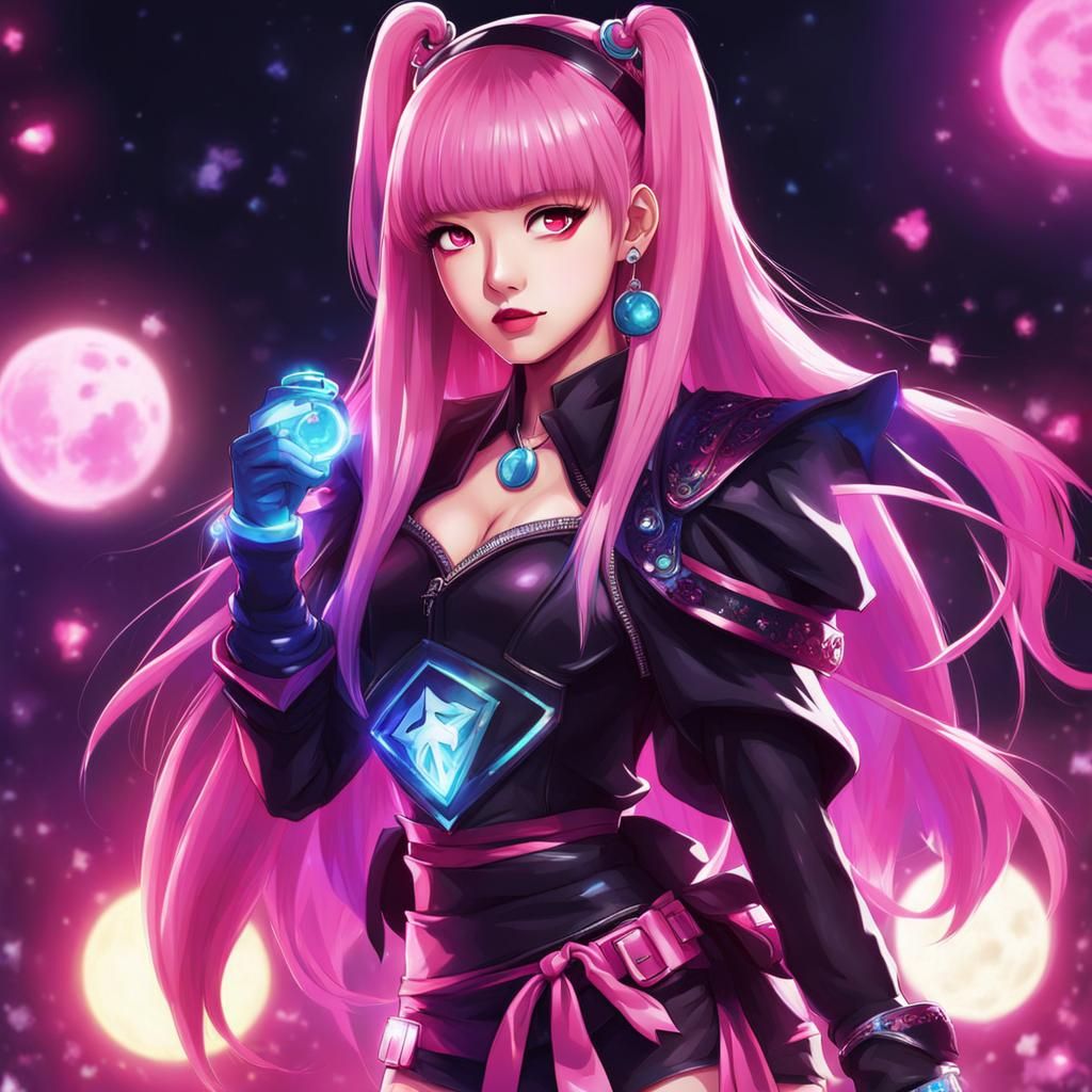 Lisa Blackpink as Luna Dota 2 in Anime Style