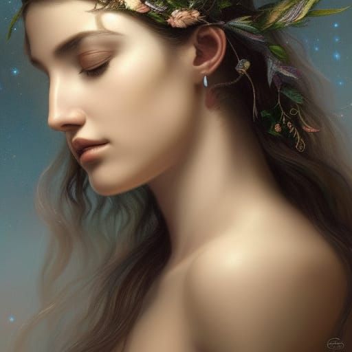Gaia: Goddess of Earth in Romantic Starlight