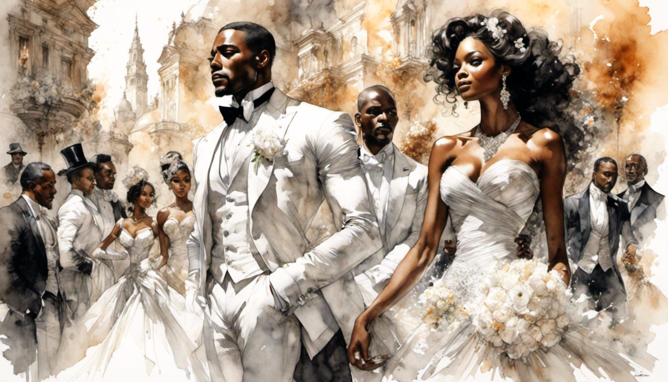 Elegant Cotillion Scene in Watercolor Style