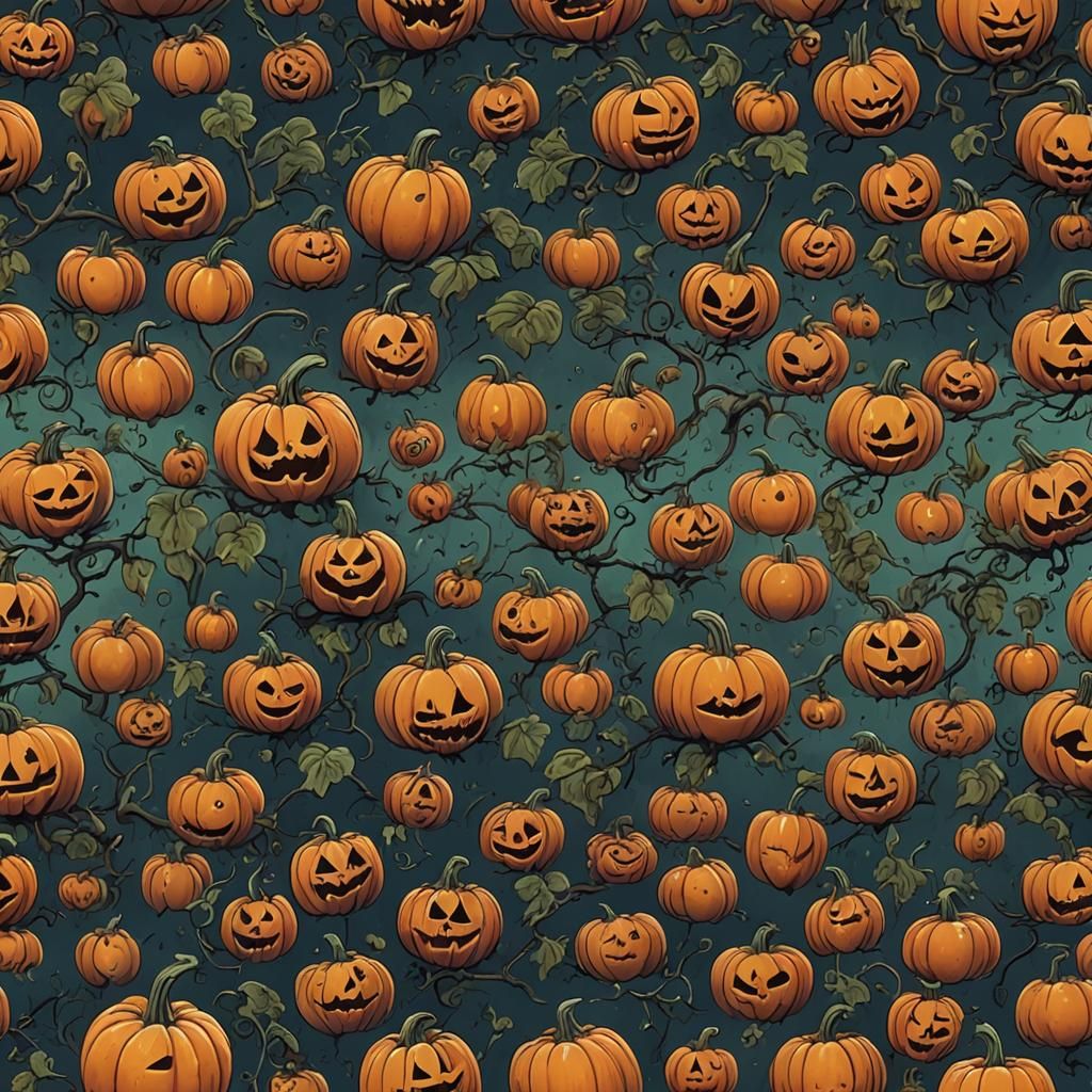 Fantastical Pumpkin Head in Detailed Matte Painting
