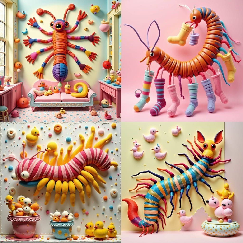 Giant Felt Centipede Sock Holder