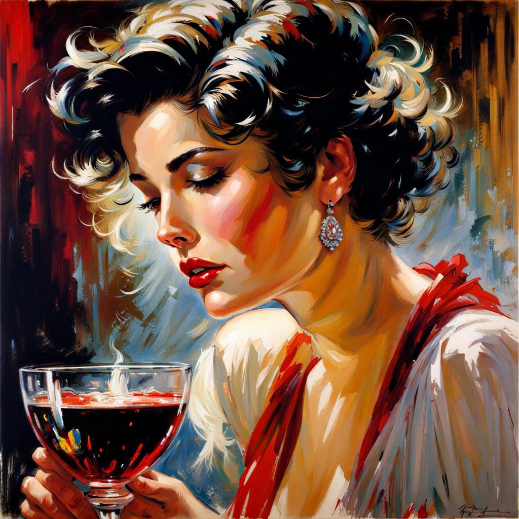 Ethereal Blind Bartender in 1950s Style