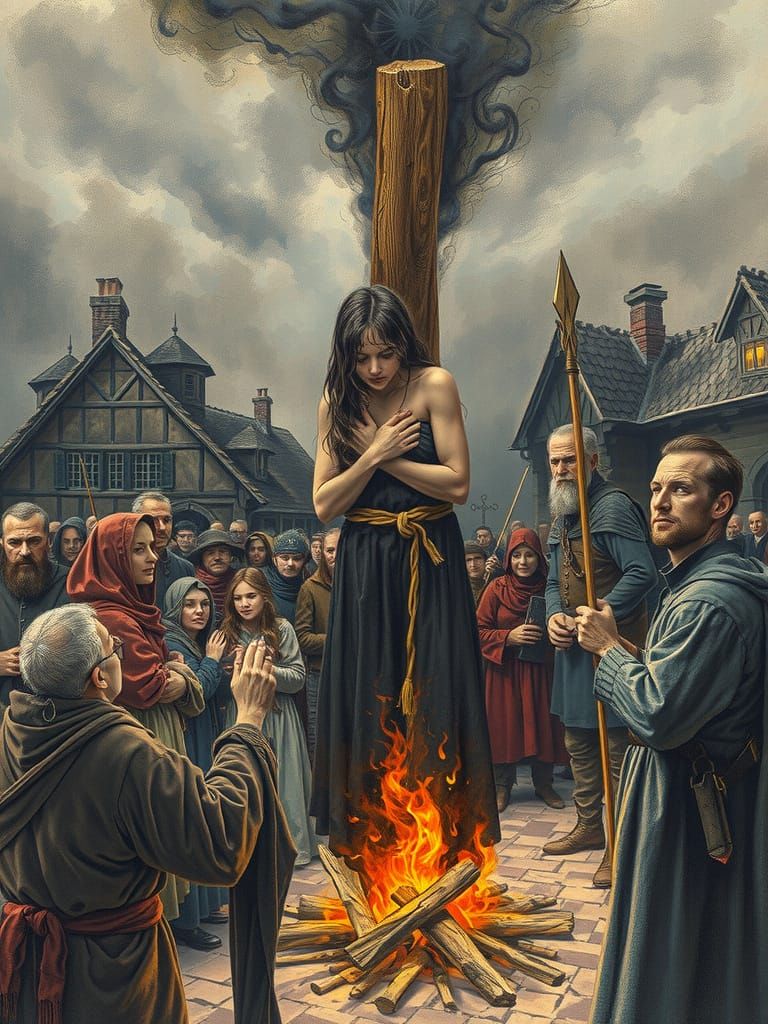 Medieval Village Witch Condemned to Flames in Hyper-Realisti...