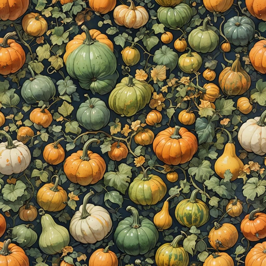 Gourds at Dawn: A Watercolor Concept Art