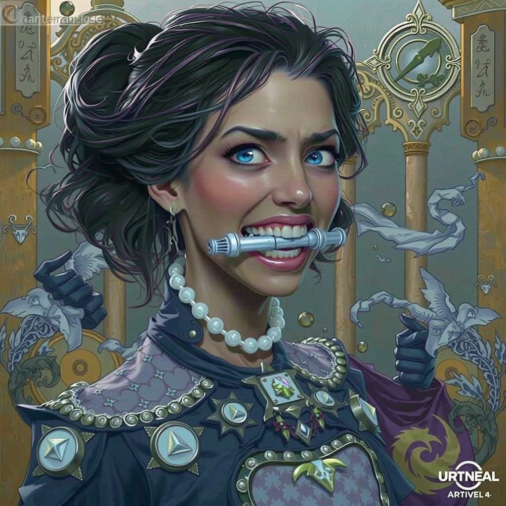 Distressed Fantasy Woman Bound by Dark Fantasy