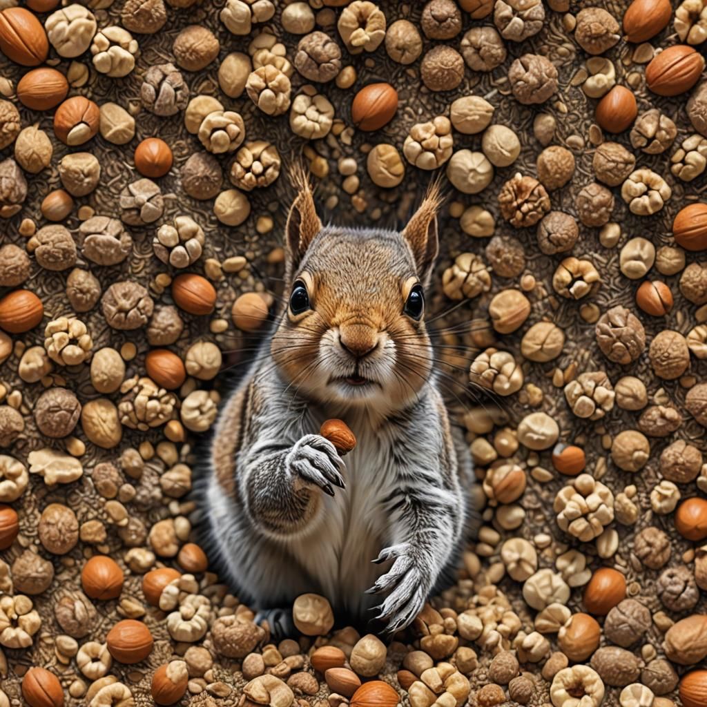 Surreal Squirrel in Fractal Dust Storm