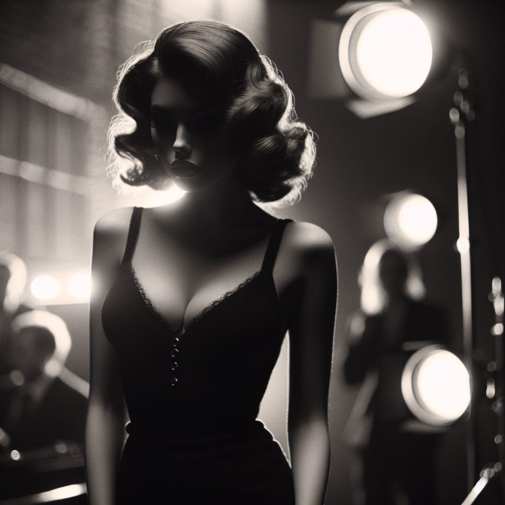 Atmospheric Film Noir Portrait of a Woman