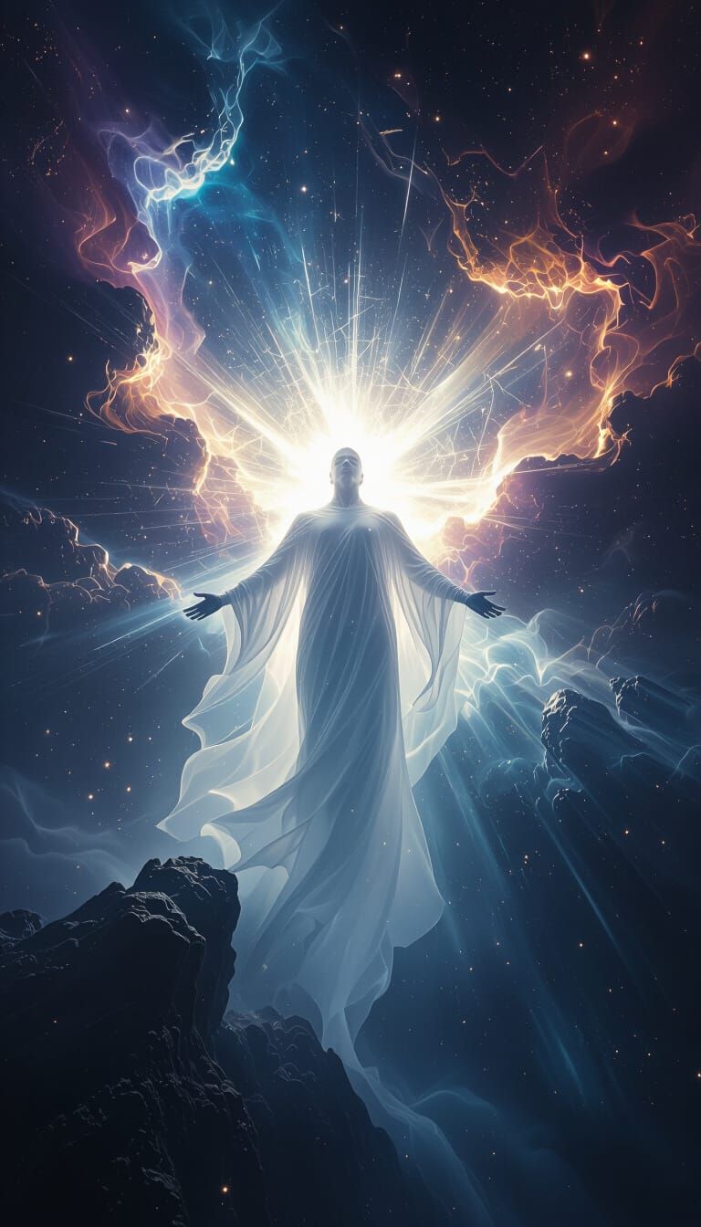 Divine Revelation Personified: Ethereal Being Illuminating D...