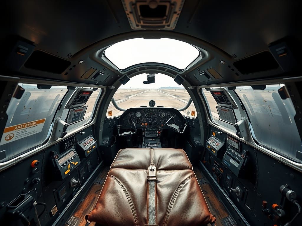 Aircraft Cockpit View in Gritty Realistic Style