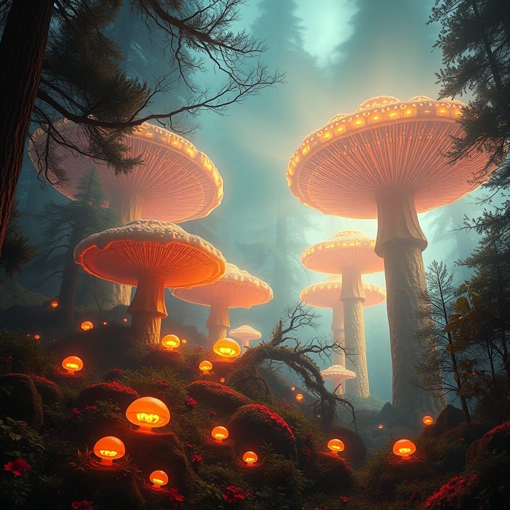 Ethereal Dreamscape in Vibrant, High-Contrast Colors