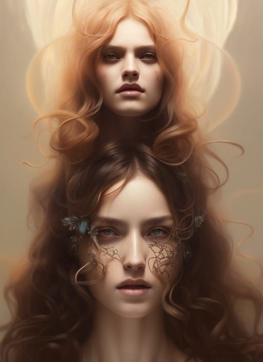 Ethereal Witch Portrait in Digital Painting Style