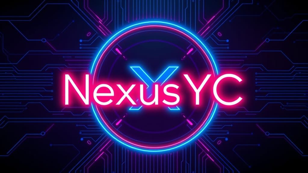NexusYC Logo in Neon Lights with Cyberpunk Style