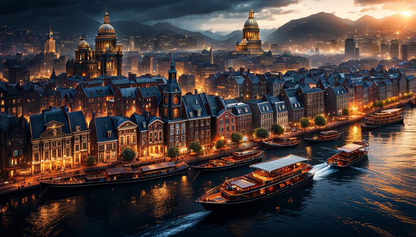 Hyperrealistic Floating City Concept Art in 8K