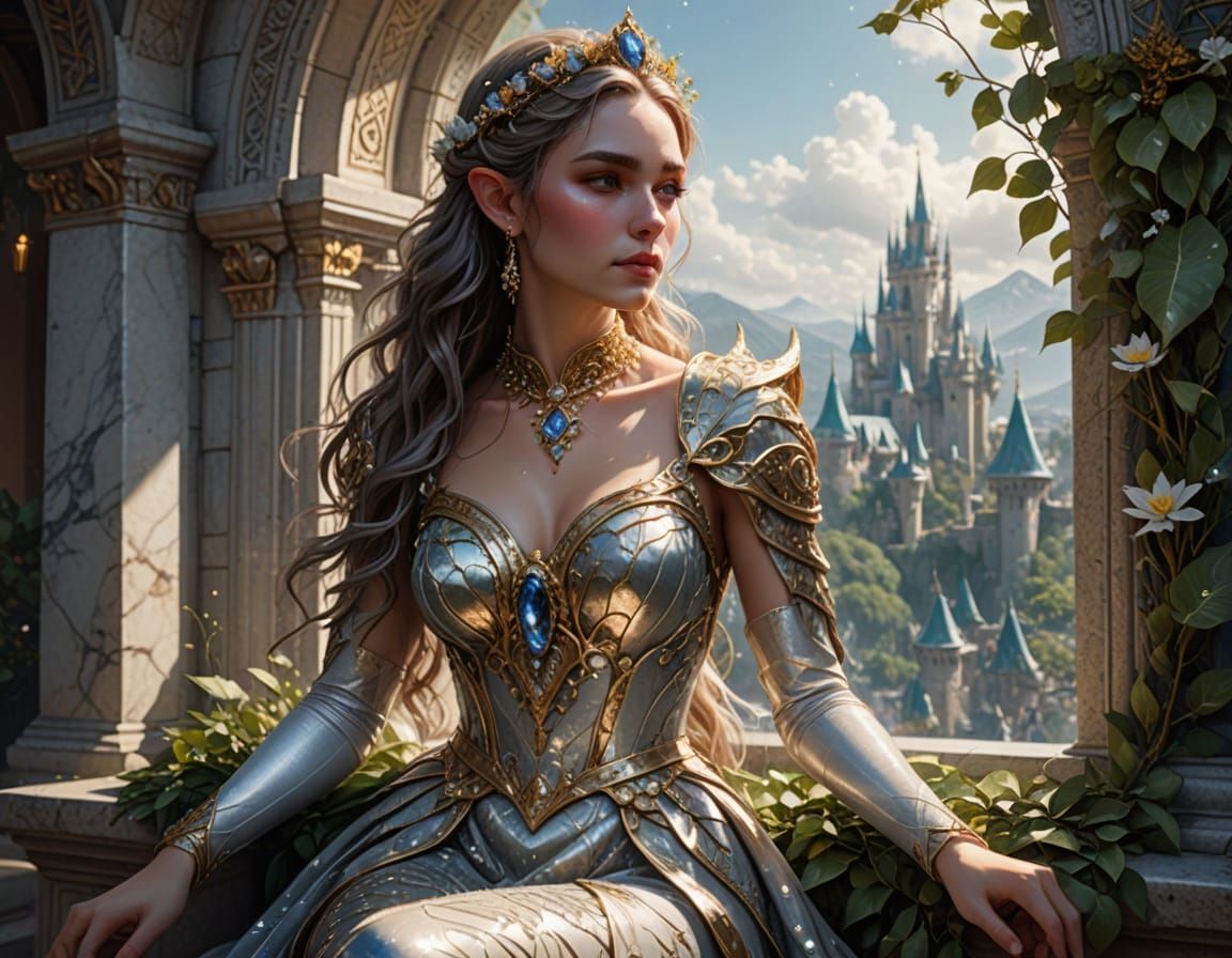 Ethereal Elf Princess in Enchanted Kingdom