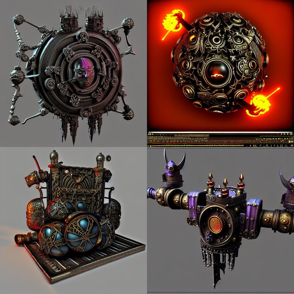 Dieselpunk Archmage Courtiers: Intricate Digital Rendering