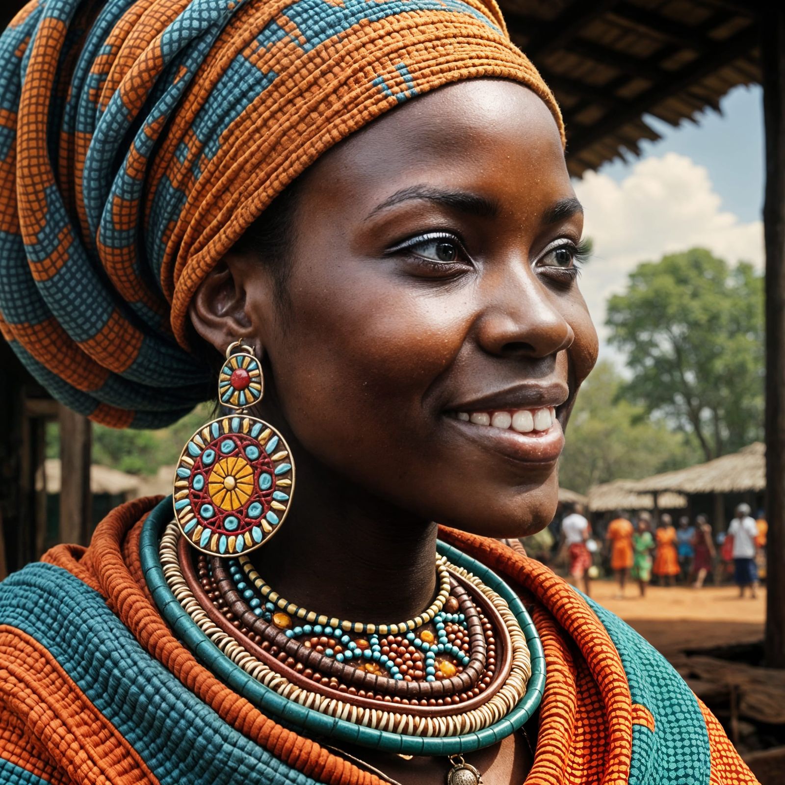 Kenyan Woman in Traditional Attire Portrait