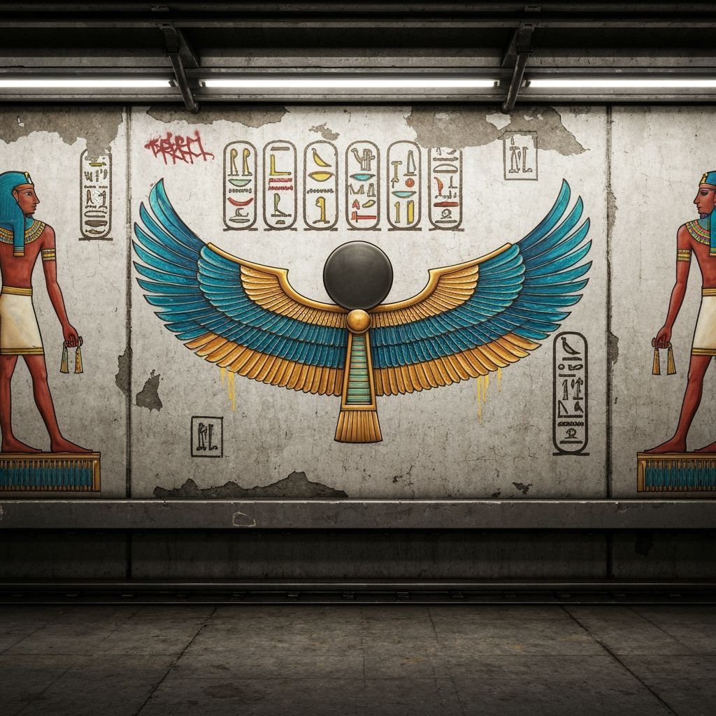 Pharaoh Graffiti Art on Subway Wall in 9K