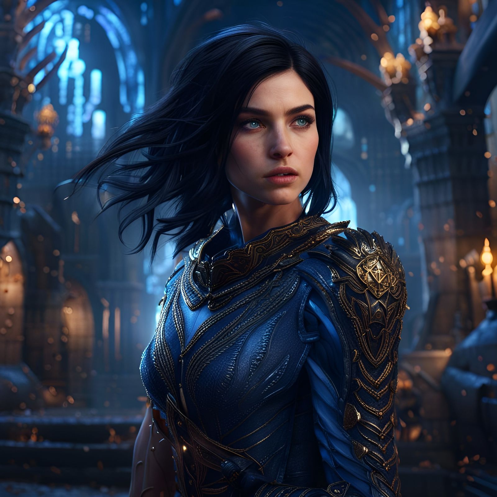 Stunning Portrait of a Young Woman with Blue Eyes