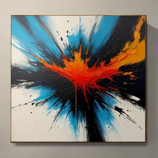 Abstract Painting of Fierceness with Thick Brushstrokes