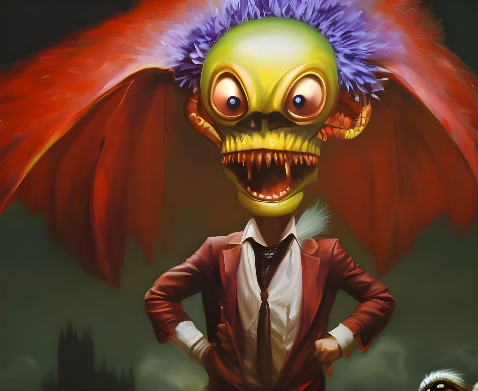 Cartoon Party in Maximalist Oil Painting Style