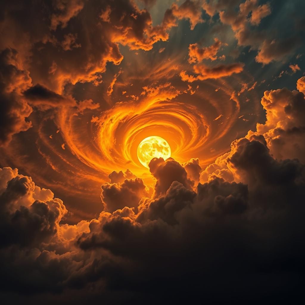 Cataclysmic Sun Storm in Hyperrealistic Style