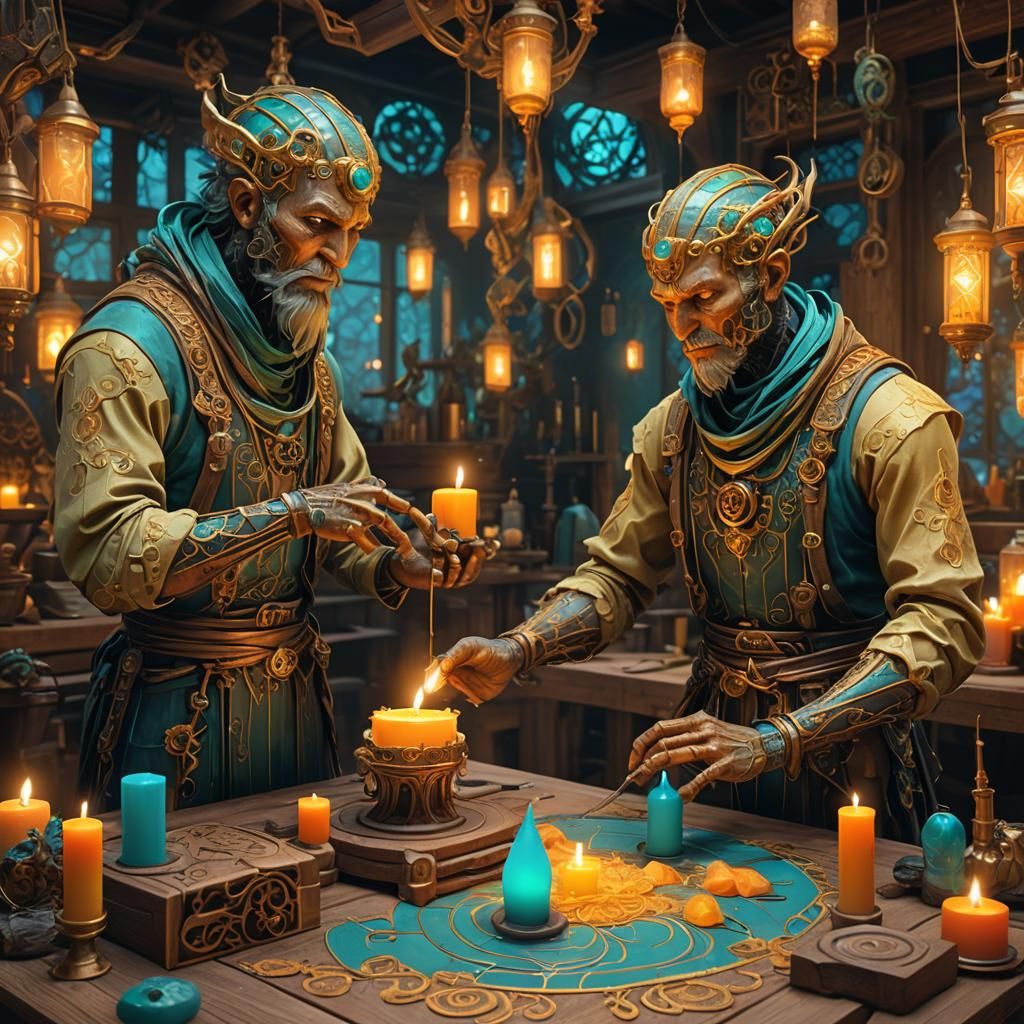 Arachnid Men Sculpting Wax Statues: Fantasy Concept Art