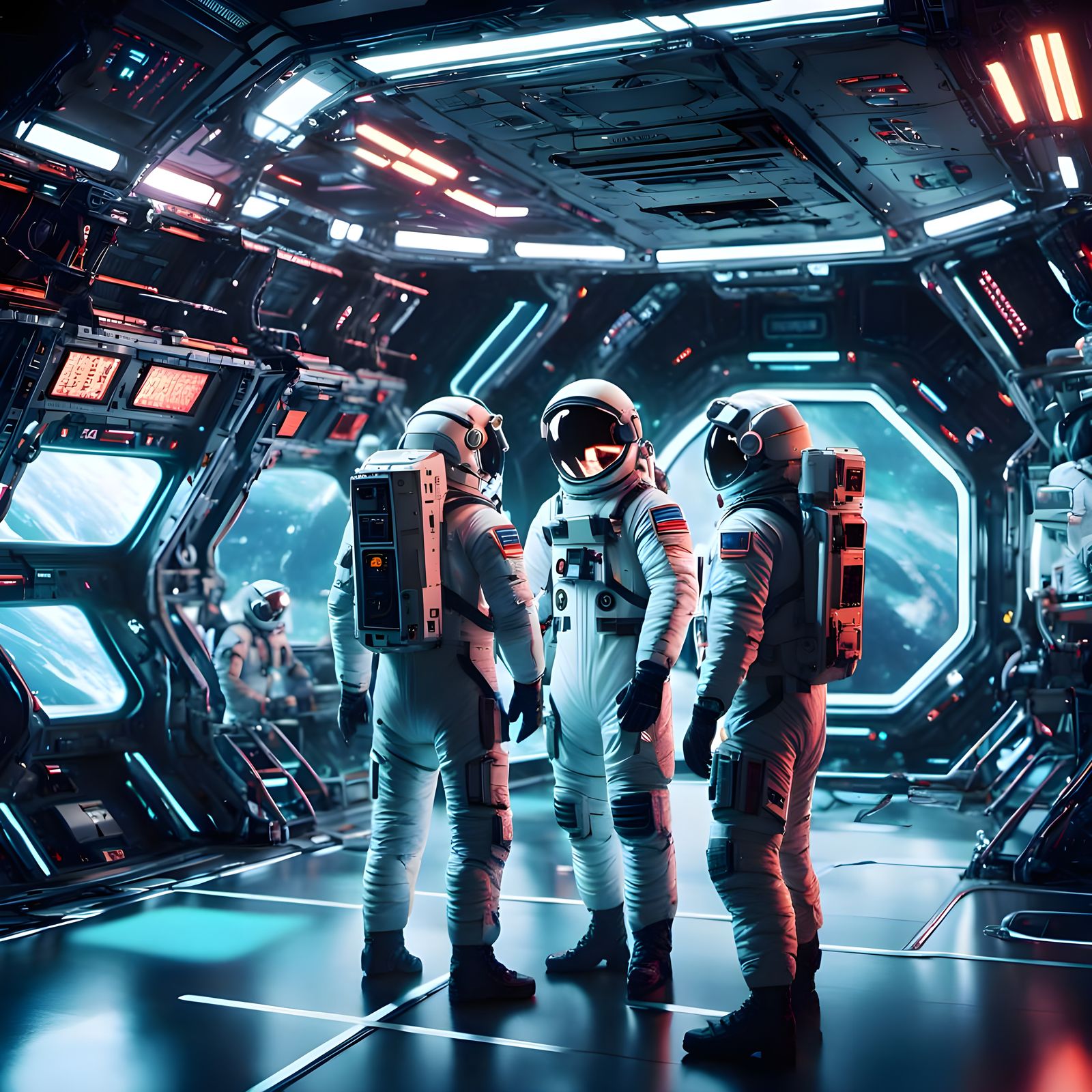 A beautiful intergalactic futuristic technology advanced eng...