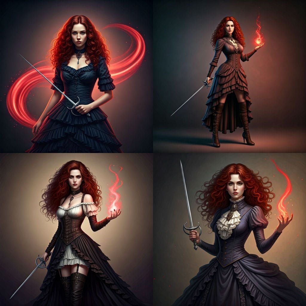 Gothic Duelist Portrait with Magical Energy