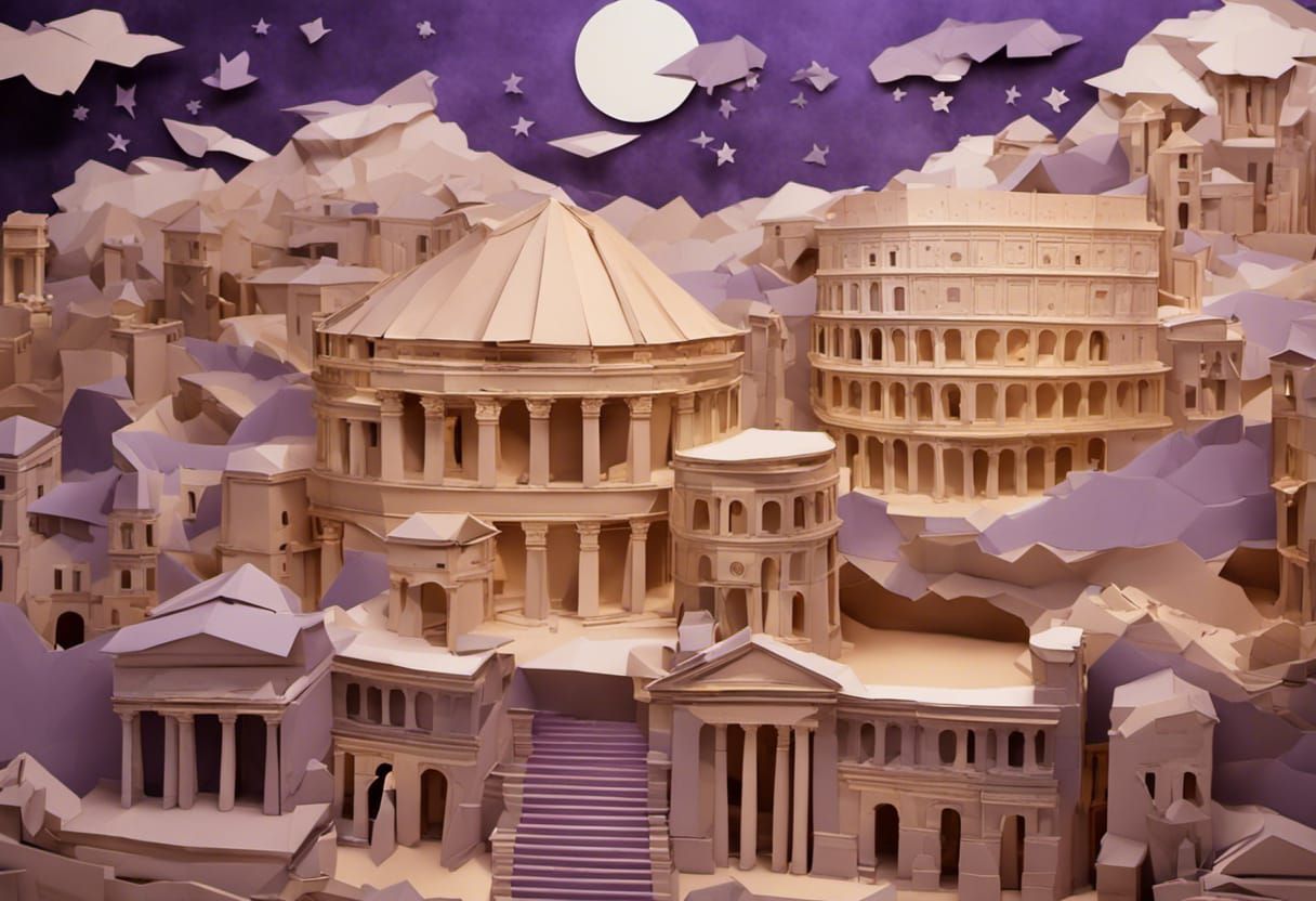 City of ancient Rome origami