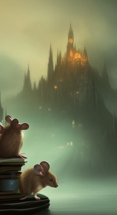 Mouse in Office: Detailed Matte Painting