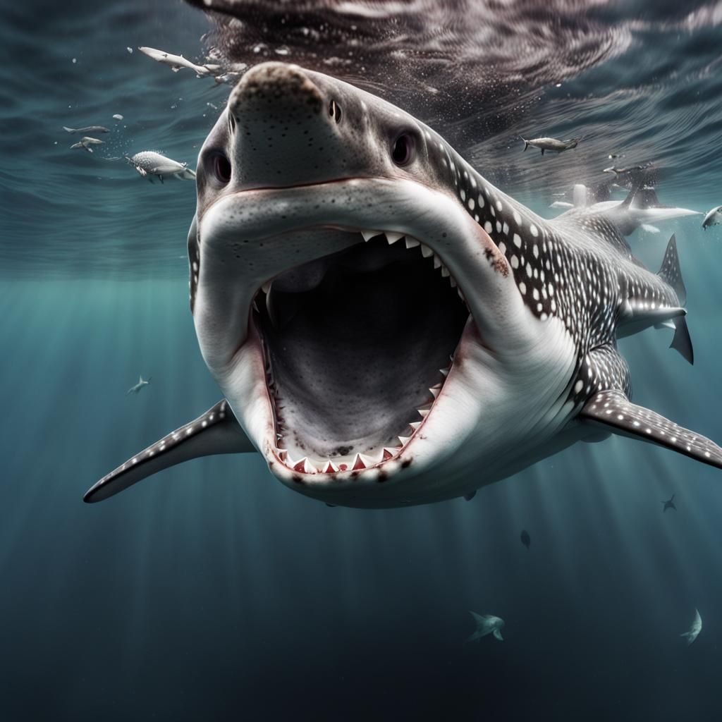 Whale Shark Devouring School of Fish