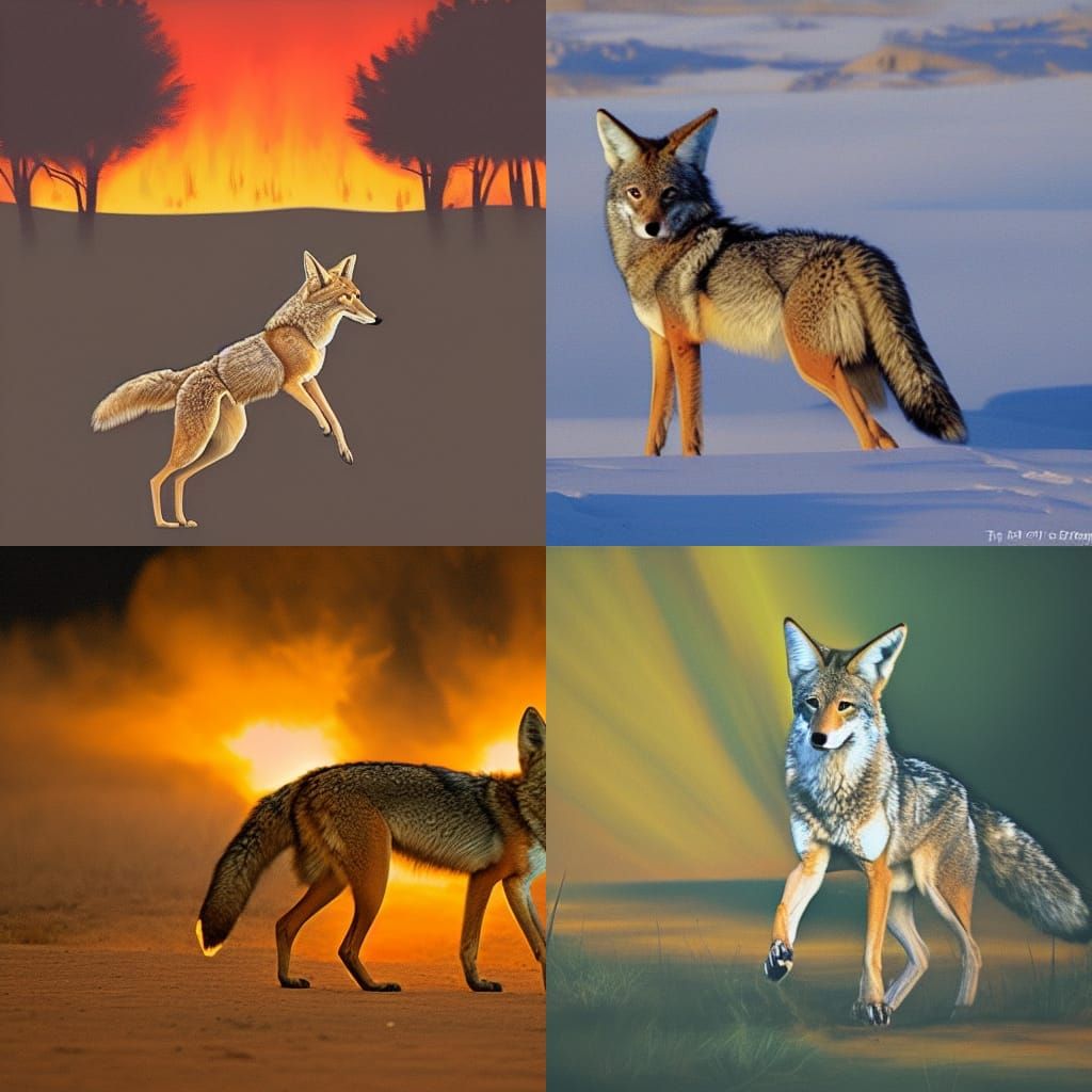 Coyote Dancing in Firelight: A Wild Celebration