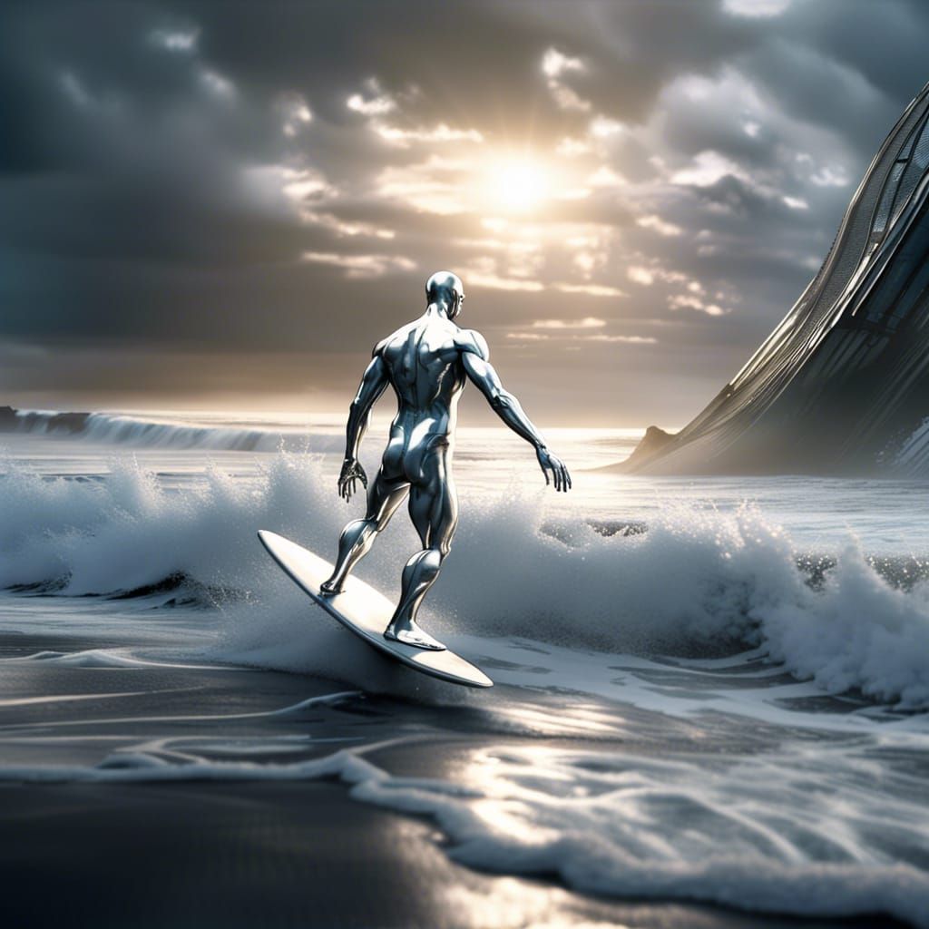 Silver Surfer Surfing: Epic Digital Matte Painting