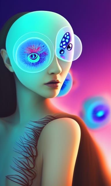 Ethereal Alien Woman with Jellyfish Form