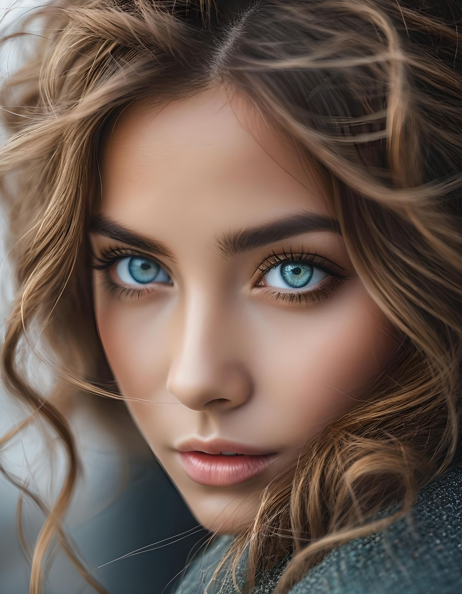 Alluring Portrait with Mesmerizing Eyes in Soft Colors