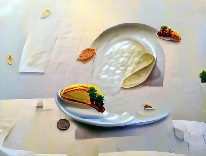 Delicious Single Taco on White Plate in Hyperrealism