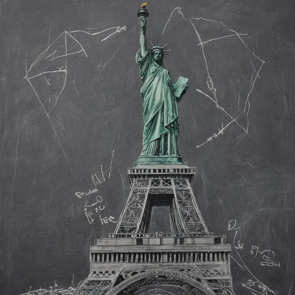 Famous landmarks like the Eiffel Tower or the Statue of Libe...
